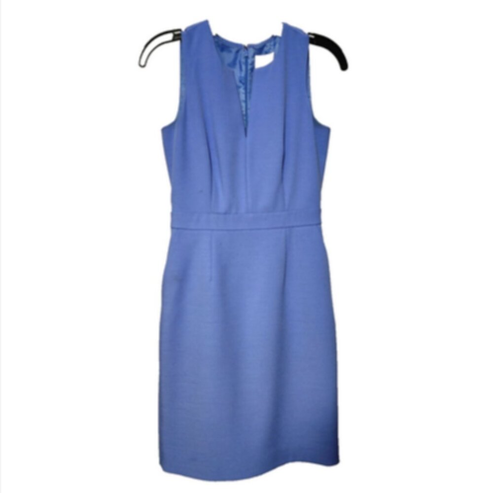 J. Crew Suiting Women's Split Neck Misty Powder Blue VNeck Sheath Dress Size 00